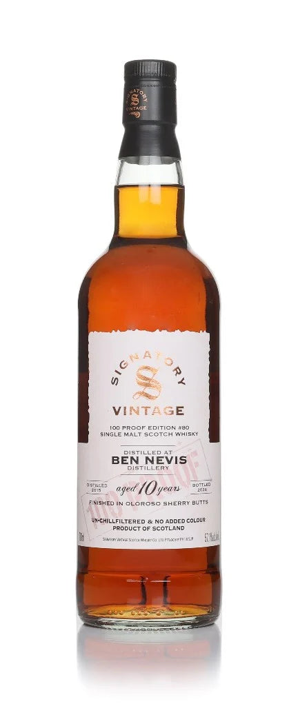 Ben Nevis 10 Year Old 2015 - 100 Proof Edition #80 (Signatory) Single Malt Scotch Whisky | 700ML at CaskCartel.com