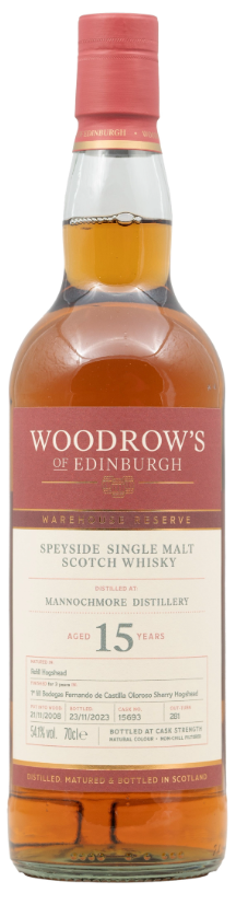 Mannochmore 15 Year Old 1st Fill Sherry Hogshead Woodrow's | 700ML at CaskCartel.com