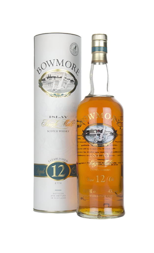 Bowmore 12 Year Old (Screen Printed Label) - 1990s Single Malt Scotch Whisky | 1L at CaskCartel.com
