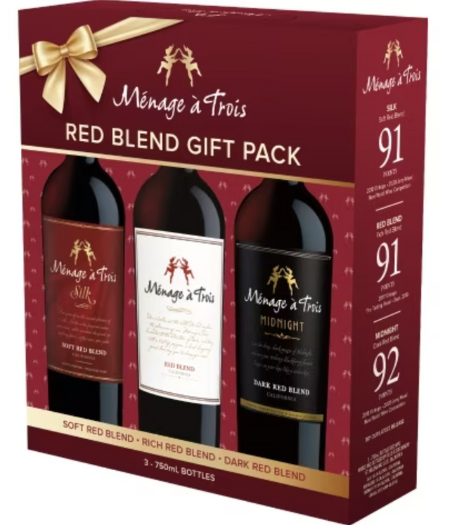 Ménage à Trois | Red - Midnight Red & Silk (3)*750ML - NV at CaskCartel.com