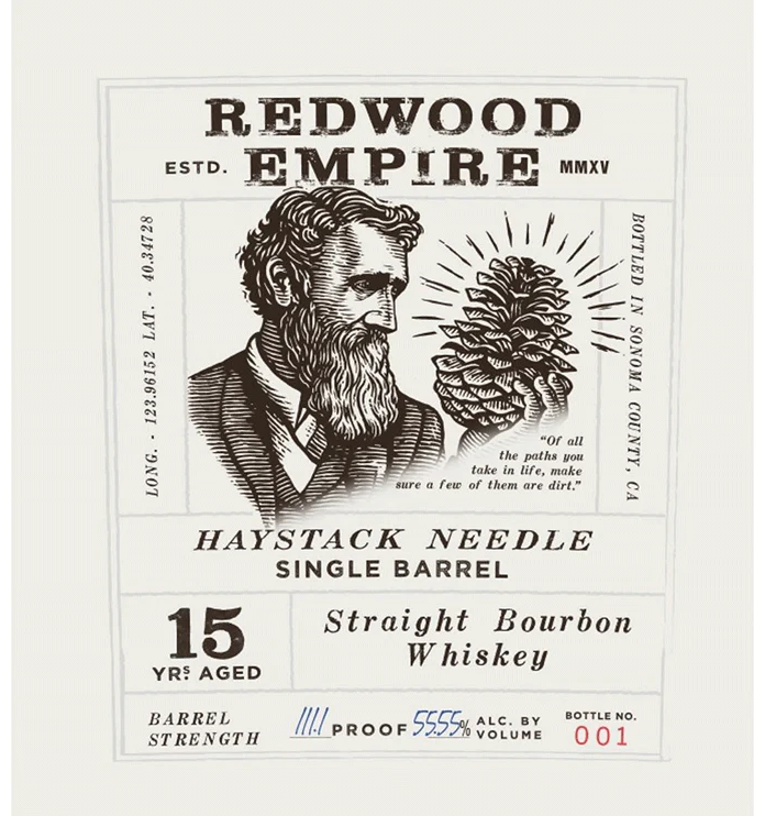 Redwood Empire Single Barrel 15 Year Old Haystack Needle Straight Bourbon Whiskey
