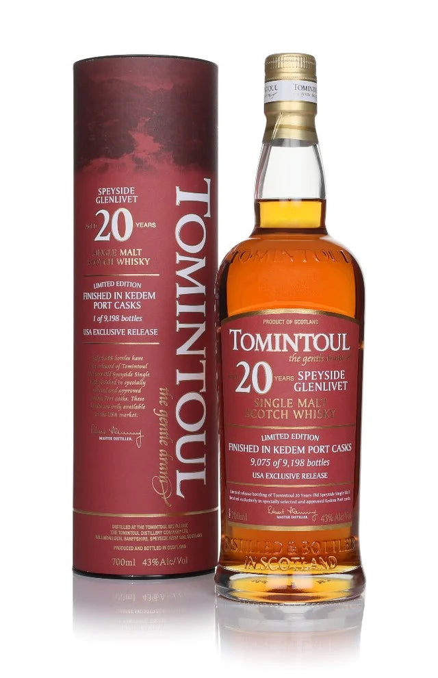 Tomintoul 20 Year Old - Kedem Port Casks Finish Single Malt Scotch Whisky | 700ML at CaskCartel.com
