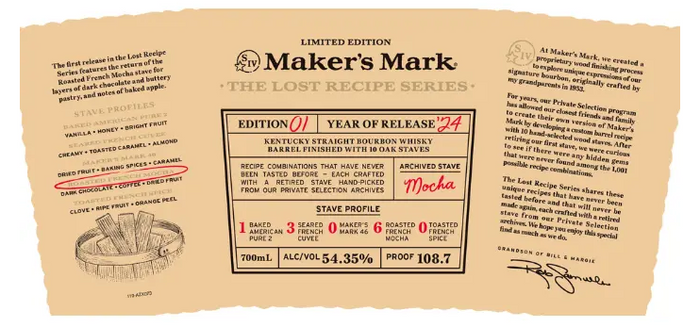 Maker's Mark 2024 The Lost Recipe Series Edition #01 Bourbon Whisky