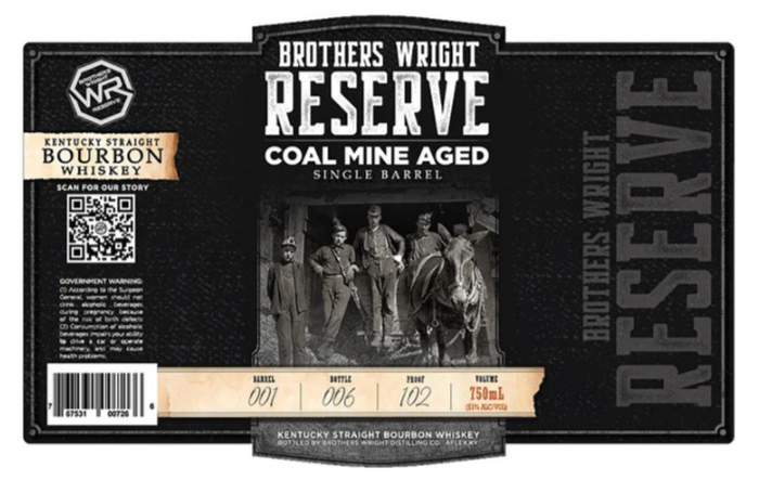 Brothers Wright Reserve Single Barrel Coal Mine Aged Kentucky Straight Bourbon Whisky