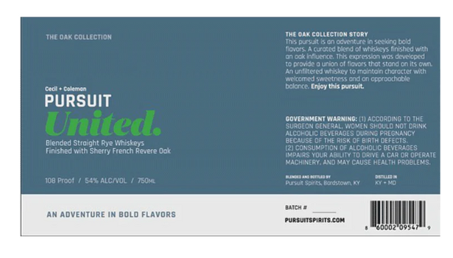 Cecil + Coleman Pursuit United Blend of Straight Rye Whiskies at CaskCartel.com