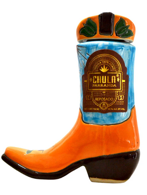 Chula Parranda Reposado Orange Ceramic Boot at CaskCartel.com