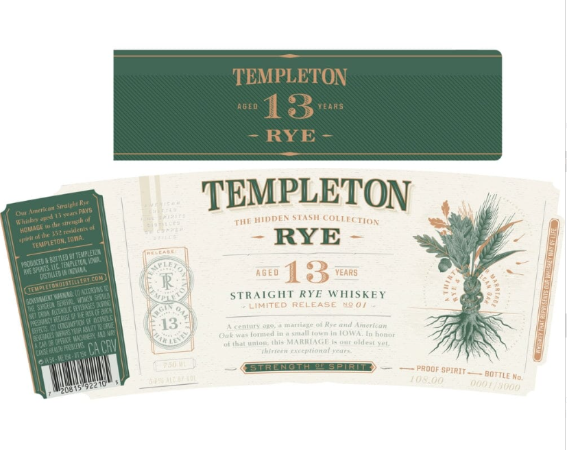 Templeton The Hidden Stash Collection 13 Year Old Straight Rye Whiskey at CaskCartel.com