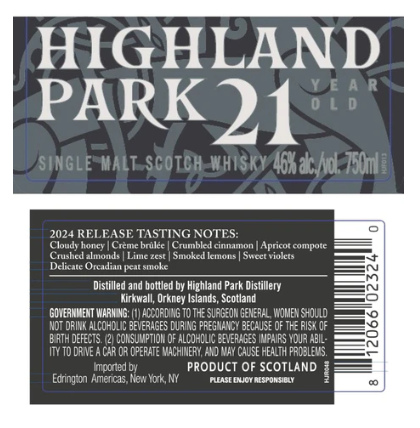 Highland Park 21 Year Old 2024 Release Single Malt Scotch Whisky