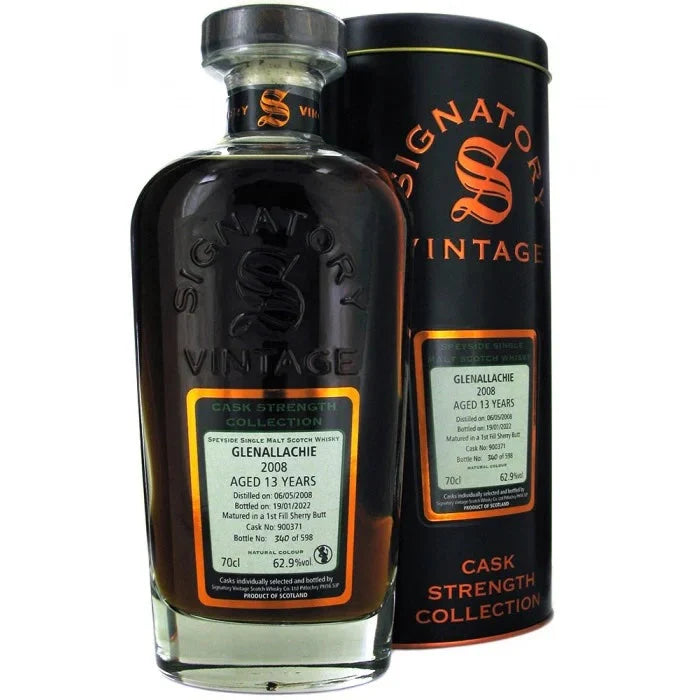 Signatory Vintage Glenallachie 13 Years Old Cask Strength 2008 Single Malt Scotch Whisky | 700ML