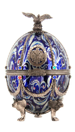 Imperial Collection Faberge Silver Blue Flowers Vodka | 700ML at CaskCartel.com