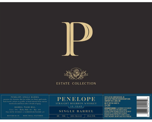 Penelope Estate Collection 10 Year Old Single Barrel Bourbon Whiskey at CaskCartel.com