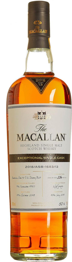 Macallan Exceptional Single Cask 2018/ASB - 1683/13 Single Malt Scotch Whisky at CaskCartel.com