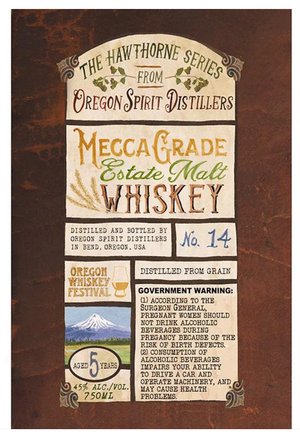 Oregon Spirit Distillers The Hawthorne Series Mecca Grade Estate Malt Whiskey at CaskCartel.com