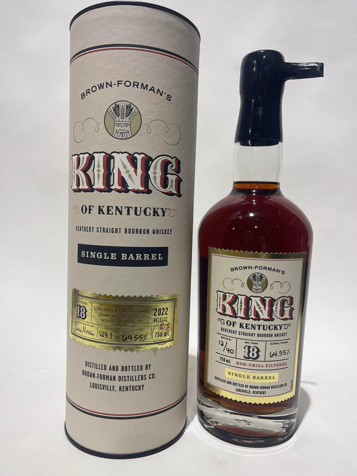 Brown Forman's King of Kentucky Single Barrel 18 Year Old 129.1 Proof Bottle 12 of 40 2022 Release Kentucky Straight Bourbon Whiskey
