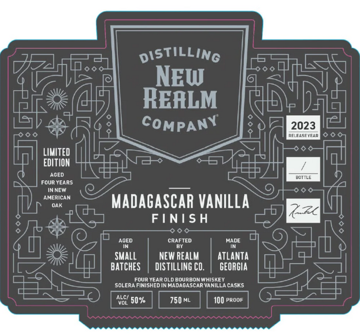 New Realm 4 Year Old Madagascar Vanilla Finish Bourbon Whiskey