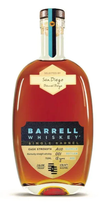 Barrell Craft Spirits 18 Year Old San Diego Barrel Boys Single Barrel Select Bourbon Whisky
