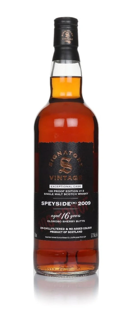 Speyside (M) 16 Year Old 2009 Exceptional Cask - 100 Proof Edition #13 (Signatory) Single Malt Scotch Whisky | 700ML at CaskCartel.com