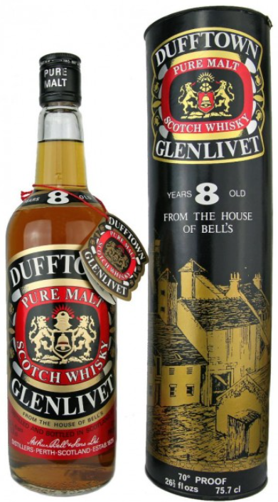 Dufftown Glenlivet 8 Year Old 1970 Arthur Bell & Sons Pure Malt Scotch Whisky