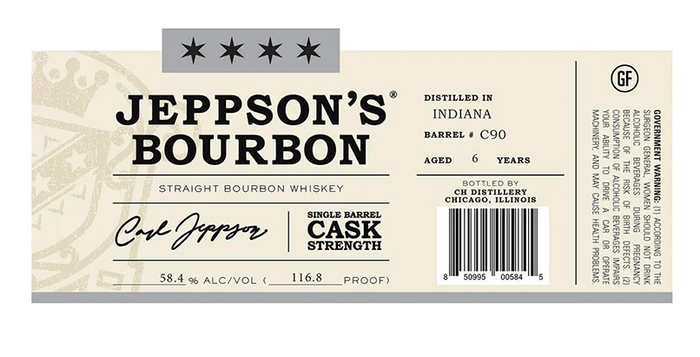 Jeppson’s 6 Year Old Single Barrel Straight Bourbon Whiskey