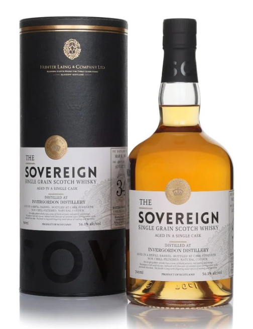 Invergordon 34 Year Old 1991 Cask #21871 The Sovereign Hunter Laing Single Grain Scotch Whisky | 700ML at CaskCartel.com