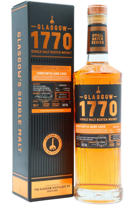 Glasgow 1770 Small Batch Series - Constantia Wine Cask Unpeated 5 Year Old Single Malt Scotch Whisky | 700ML at CaskCartel.com
