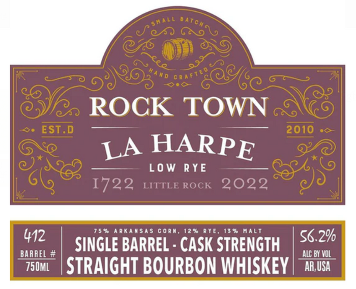 Rock Town Single Barrel Cask Strength La Harpe Straight Bourbon Whiskey