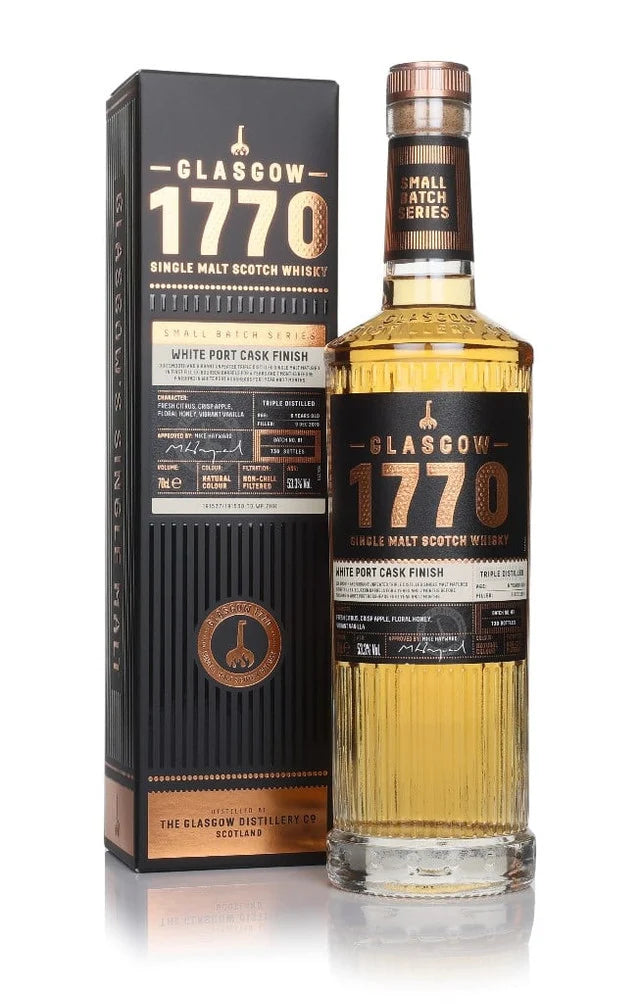 Glasgow 1770 White Port Cask Finish - Triple Distilled Single Malt Scotch Whisky | 700ML at CaskCartel.com