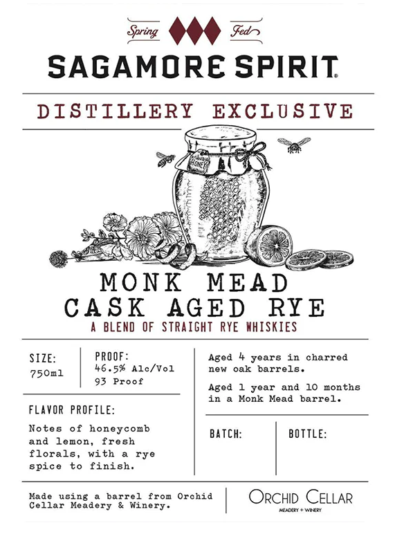 Sagamore Spirit Monk Mead Cask Straight Rye Whiskey
