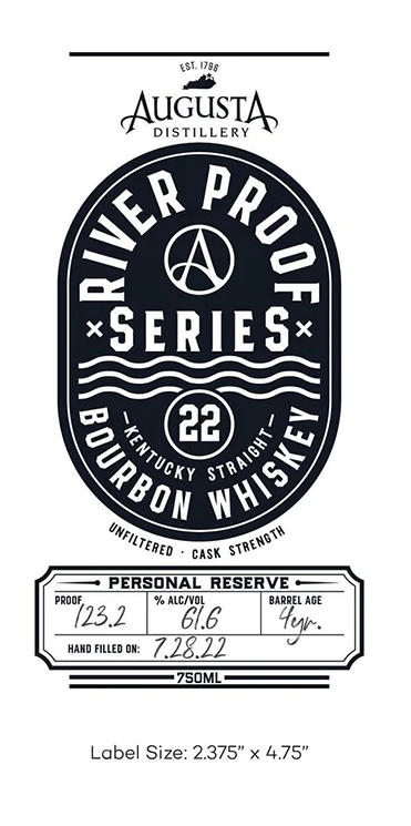 Augusta River Proof Series Straight Bourbon Whisky