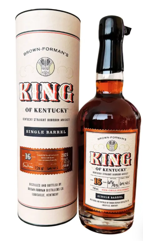 Brown Formans King Of Kentucky 2023 16 Year Old Single Barrel Kentucky Straight Bourbon Whisky