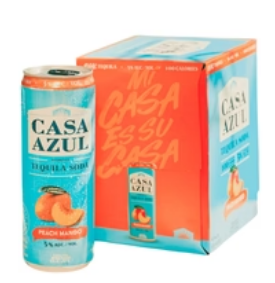 Casa Azul Peach Mango Soda Tequila | (4)*355ML at CaskCartel.com