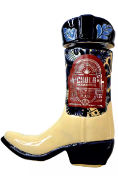 Chula Parranda Ceramic Boot Plata Tequila at CaskCartel.com