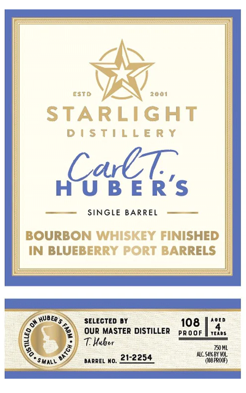 Starlight Finished in Blueberry Port Barrels Bourbon Whiskey