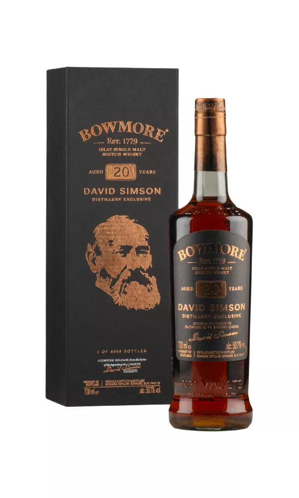 Bowmore 20 Year Old David Simson Distillery Exclusive Single Malt Scotch Whisky | 700ML at CaskCartel.com