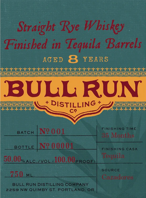Bull Run 8 Year Old Finished in Tequila Barrels Straight Rye Whisky at CaskCartel.com