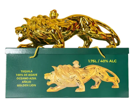 Oceano Azul Golden Lion Anejo Tequila | 1.75L at CaskCartel.com