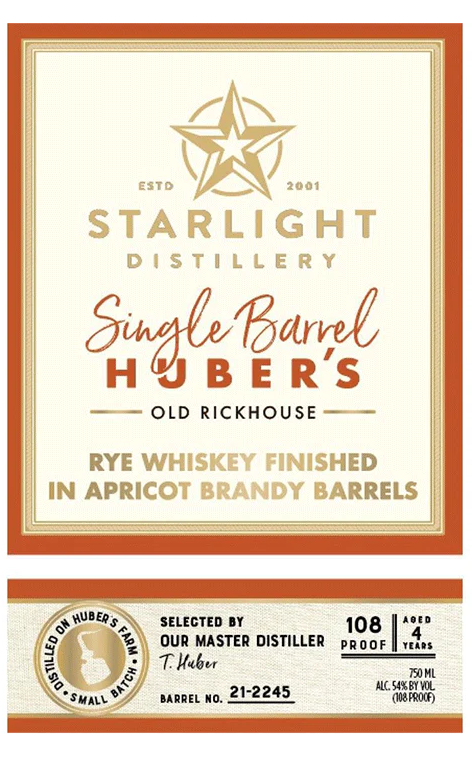 Starlight Finished in Apricot Brandy Barrels Rye Whiskey at CaskCartel.com