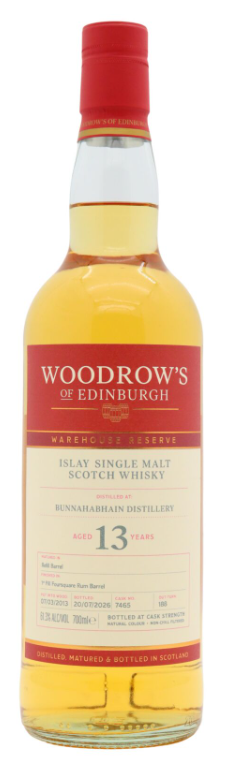Bunnahabhain Woodrow's Of Edinburgh - Foursquare Rum Cask Finish Single Cask #7465 13 Year Old · 2013 Vintage Single Malt Scotch Whisky | 700ML at CaskCartel.com