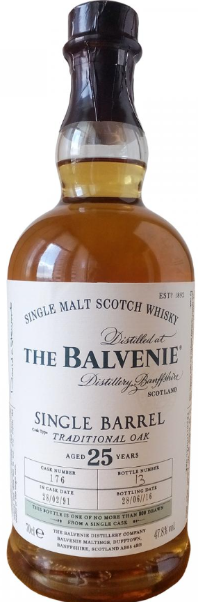 Balvenie 25 Year Old Single Barrel Cask #179 1991 Single Malt Scotch Whisky | 700ML