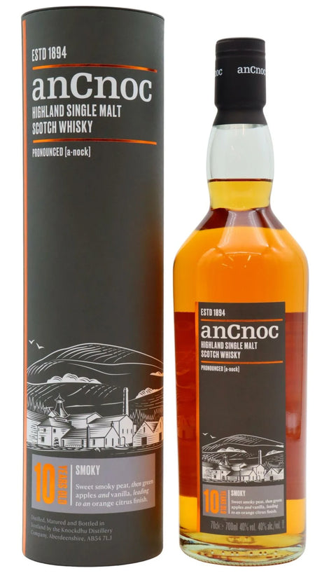anCnoc Peated 10 Year Old Highland Single Malt Scotch Whisky | 700ML at CaskCartel.com