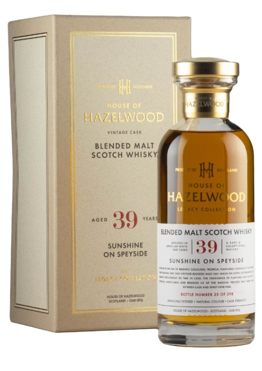 Sunshine on Speyside 39 Year Old House of Hazelwood Legacy Collection Blended Malt Scotch Whisky | 700ML
