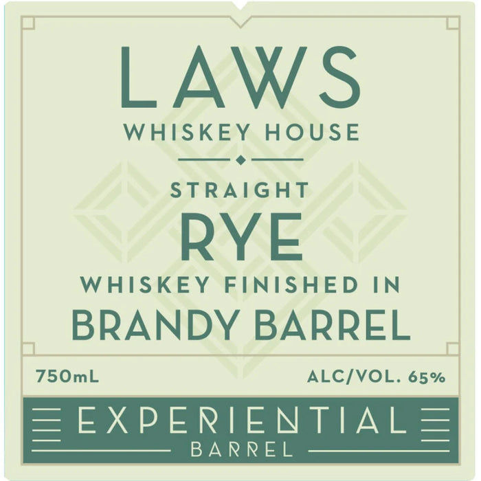 Laws Experiential Barrel Straight Rye Finished in a Brandy Barrel