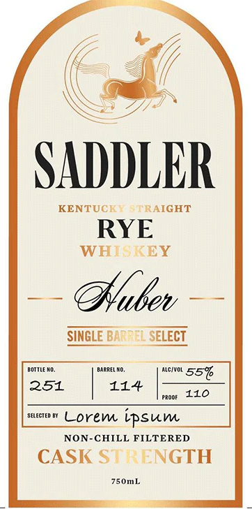Sadler Distilling Huber Kentucky Straight Rye Whiskey