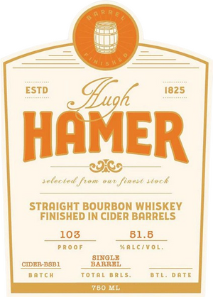 Hugh Hamer Finished in Cider Barrels Straight Bourbon Whiskey at CaskCartel.com