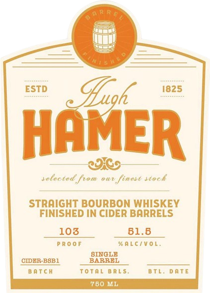 Hugh Hamer Finished in Cider Barrels Straight Bourbon Whiskey