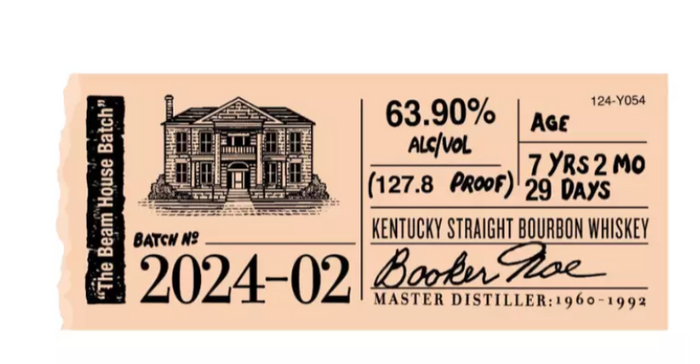 Booker’s Bourbon Batch 2024-02 "The Beam House Batch" Whisky