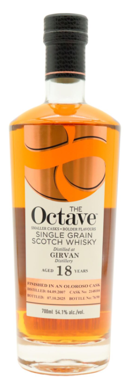 Girvan The Octave - Single Oloroso Sherry Cask #2148104 18 Year Old · 2007 Vintage Single Grain Scotch Whisky | 700ML at CaskCartel.com