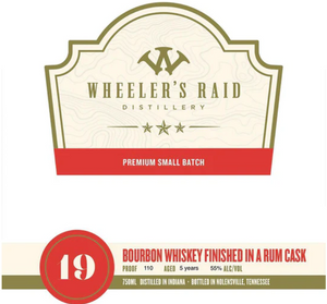 Wheeler’s Raid 5 Year Old Finished In a Rum Cask Bourbon Whiskey at CaskCartel.com