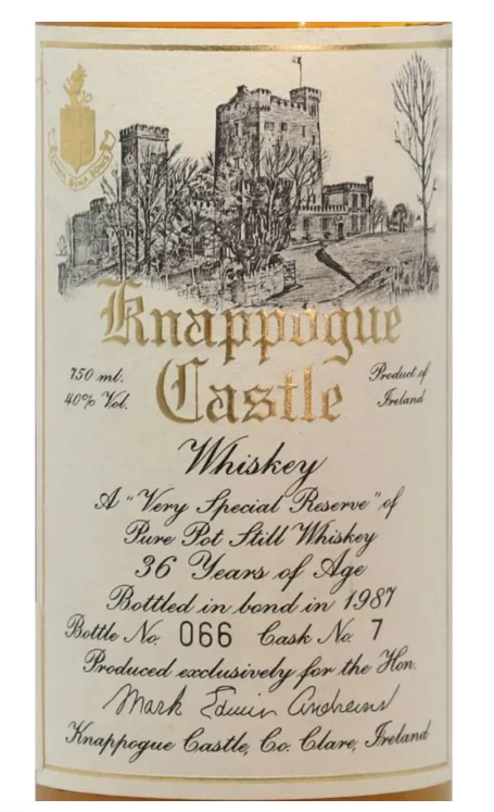 Knappogue Castle 36 Year Old Single Malt Irish Whiskey