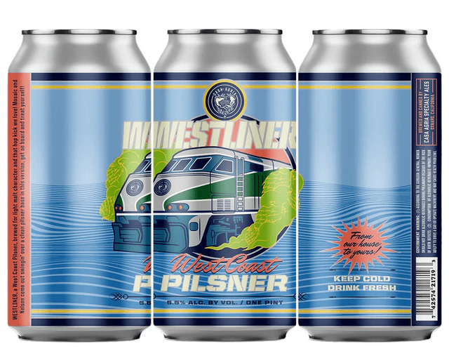 Casa Agria Westliner West Coast Pilsner Beer | (4)*475ML at CaskCartel.com